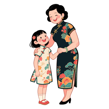 奶奶和孙女人物1