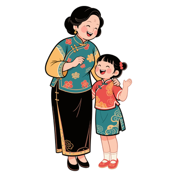 奶奶和孙女人物