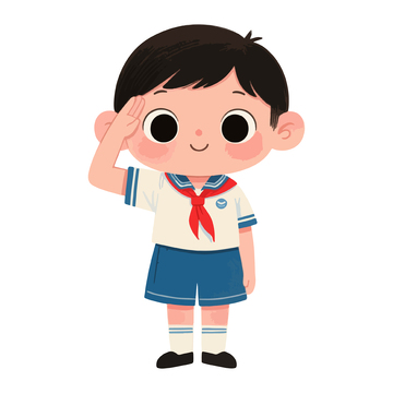 敬礼的小学生正面