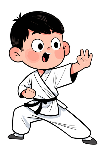 学习跆拳道的小孩2