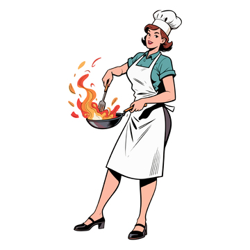炒菜的女厨师1