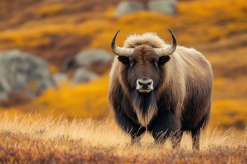 荒原上的一只野牛