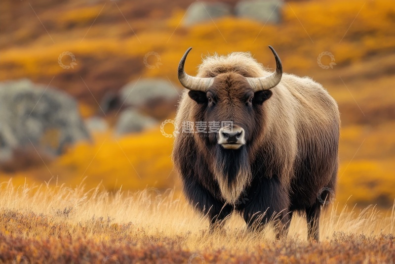 高清大图下载【趣麦麦图】荒原上的一只野牛