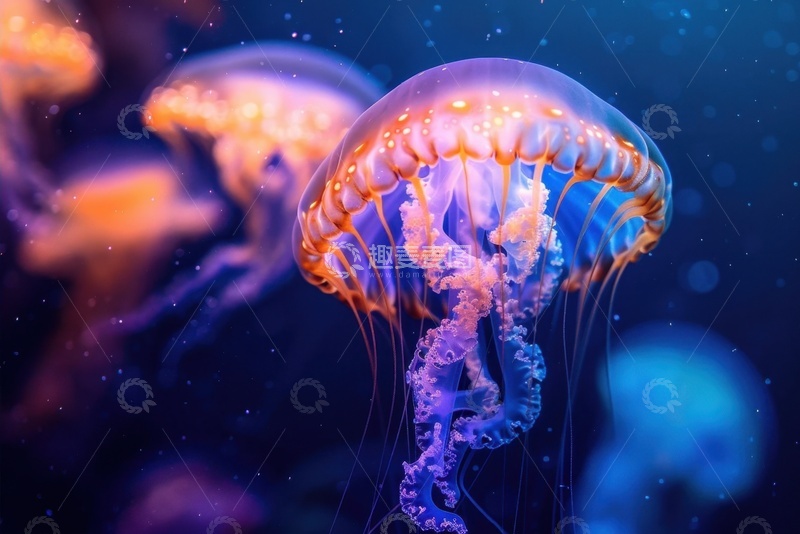 高清大图下载【趣麦麦图】深海里的一只水母