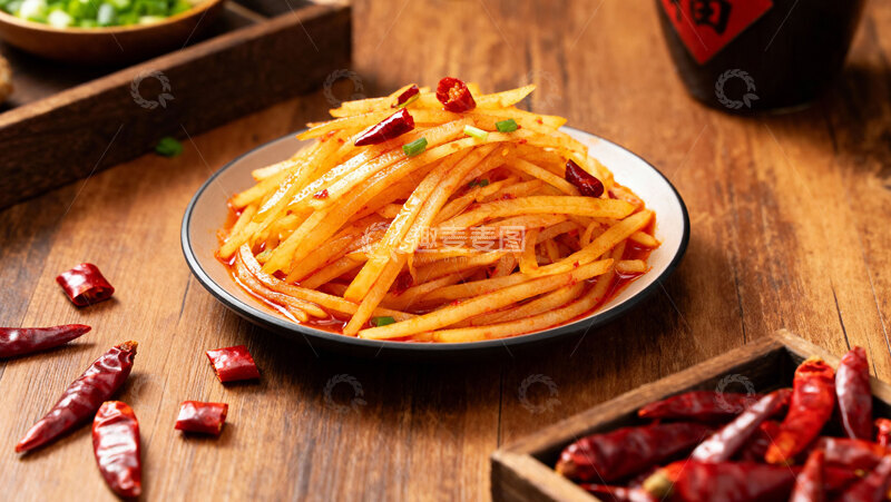 高清大图下载【趣麦麦图】酸辣土豆丝高清图