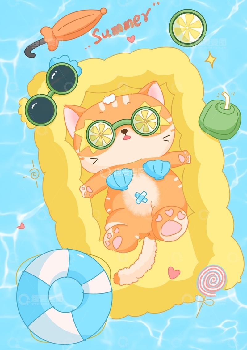 高清大图下载【趣麦麦图】-卡通小猫壁纸