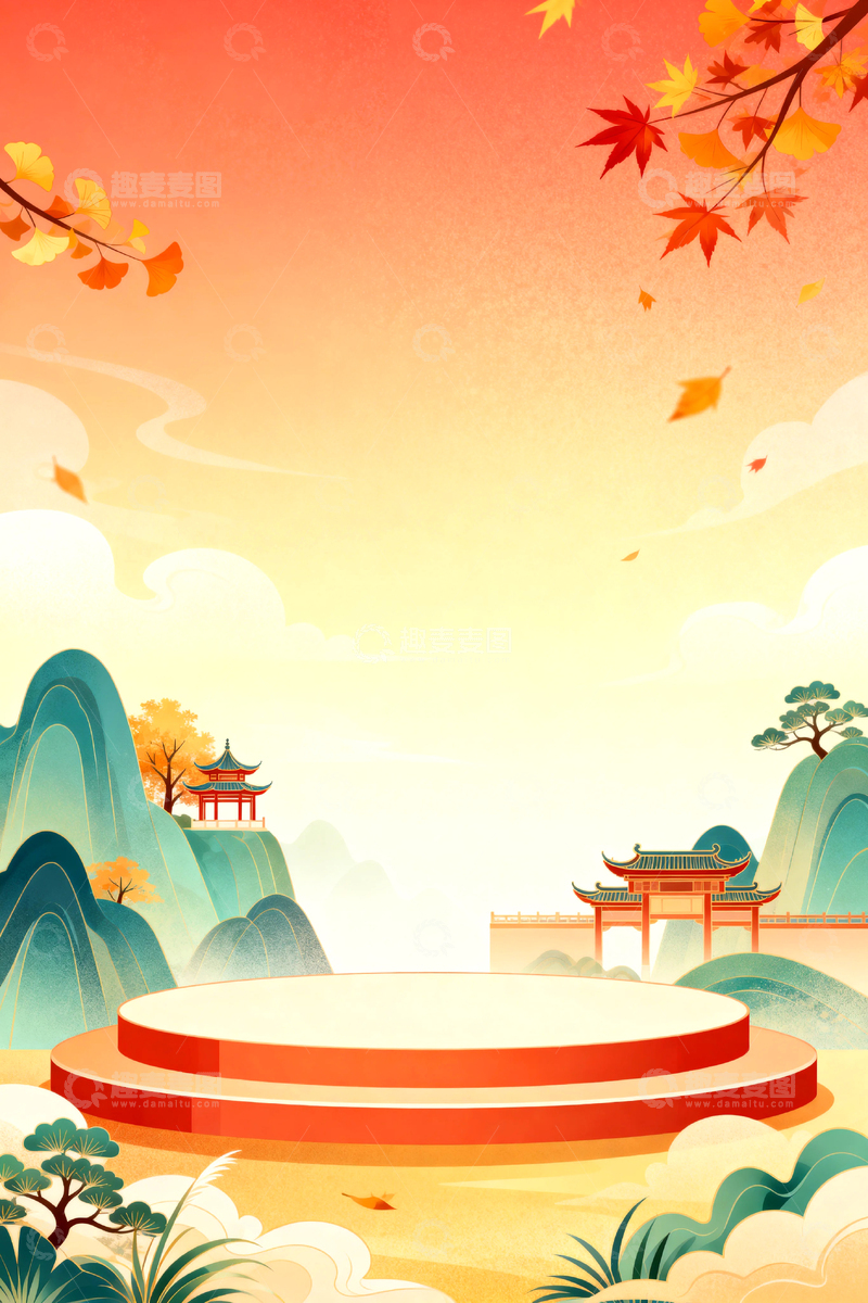 高清大图下载【趣麦麦图】秋天风景唯美背景1