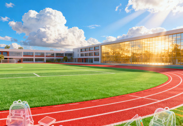 学校操场跑道草地1