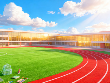 学校操场跑道草地6