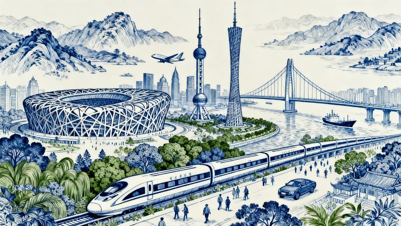 高清大图下载【趣麦麦图】高定风地标建筑凹版印刷插画