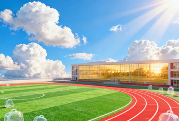 学校操场跑道草地2