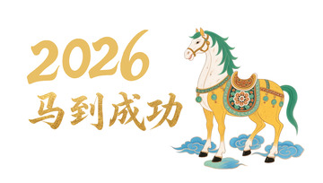 2026马到成功吉祥插画