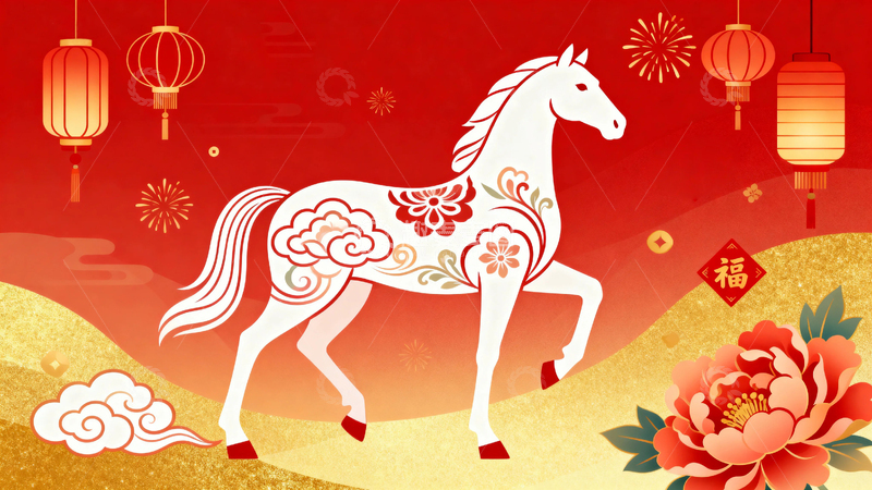 高清大图下载【趣麦麦图】马年新年节日背景08