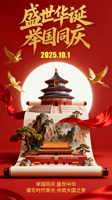 国庆中秋简约海报