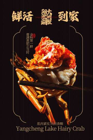 鲜活大闸蟹活动宣传海报