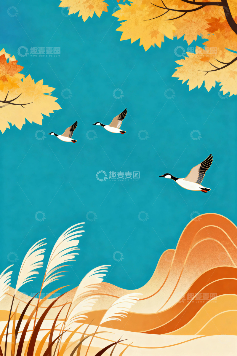 高清大图下载【趣麦麦图】秋天秋分风景背景5