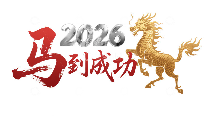 源文件下载【趣麦麦图】2026马到成功龙马精主题图案