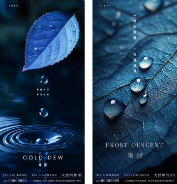 寒露霜降节气海报