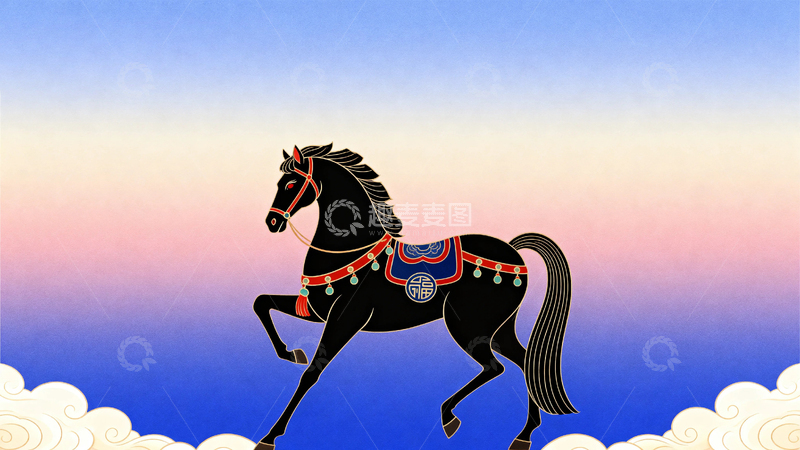 高清大图下载【趣麦麦图】马年新年节日背景04