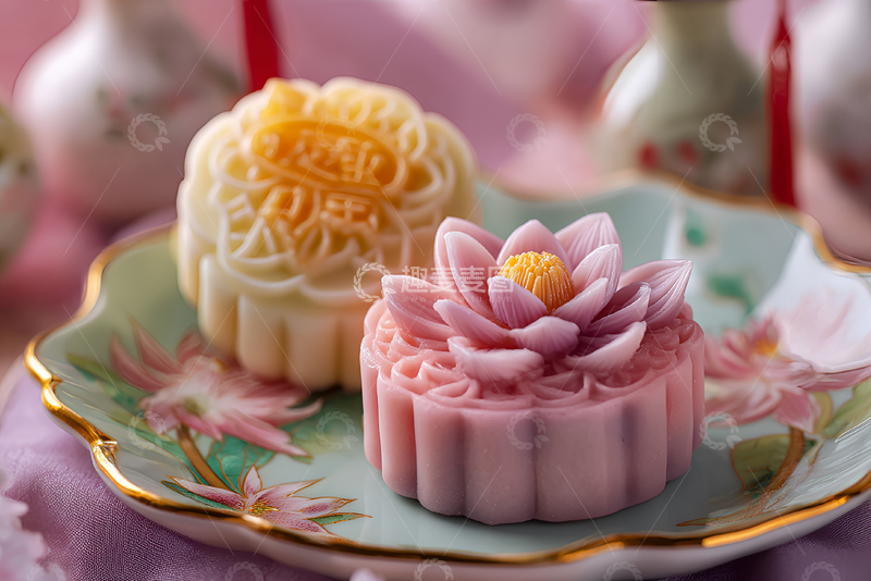 高清大图下载【趣麦麦图】月饼 中秋节  团团圆圆