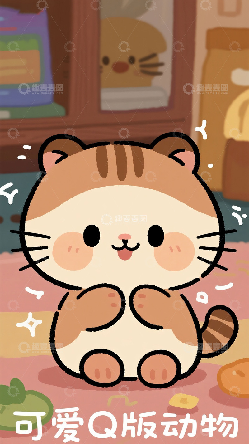 高清大图下载【趣麦麦图】可爱 Q 版猫咪形象插画