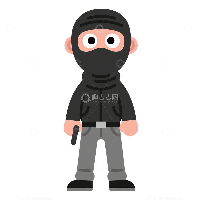 高清大图下载【趣麦麦图】手绘卡通劫匪小偷免抠元素