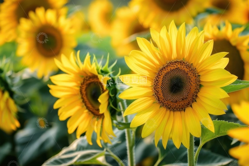 高清大图下载【趣麦麦图】盛开的葵花花朵