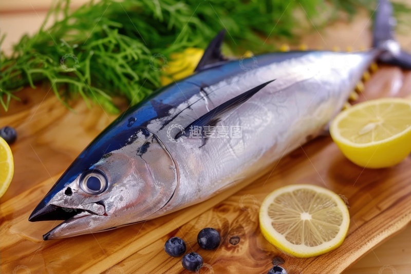 高清大图下载【趣麦麦图】一只秋刀鱼放在桌面