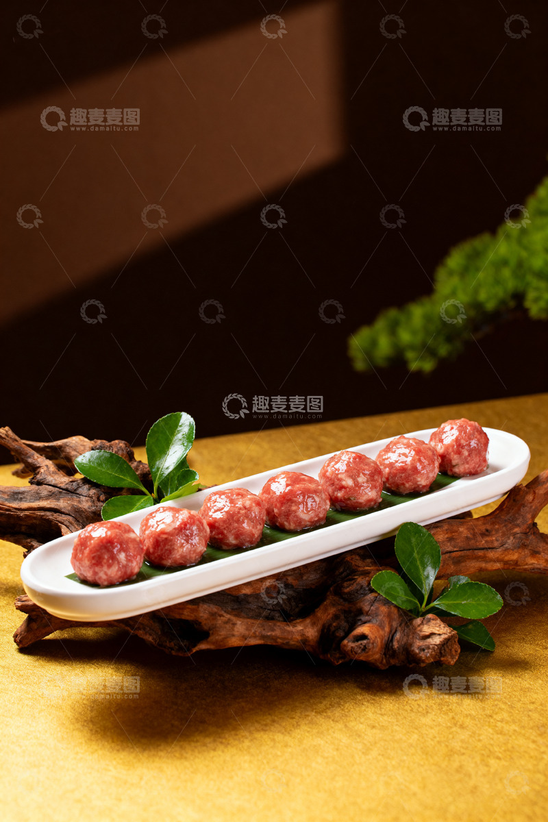 高清大图下载【趣麦麦图】菜品潮汕牛肉丸餐饮美食摄影图