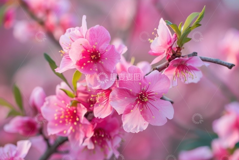 高清大图下载【趣麦麦图】盛开的桃花花卉