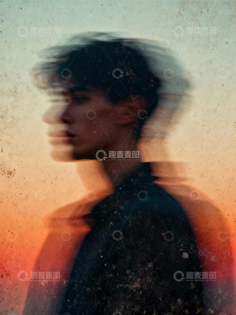 高清大图下载【趣麦麦图】人影视觉残影