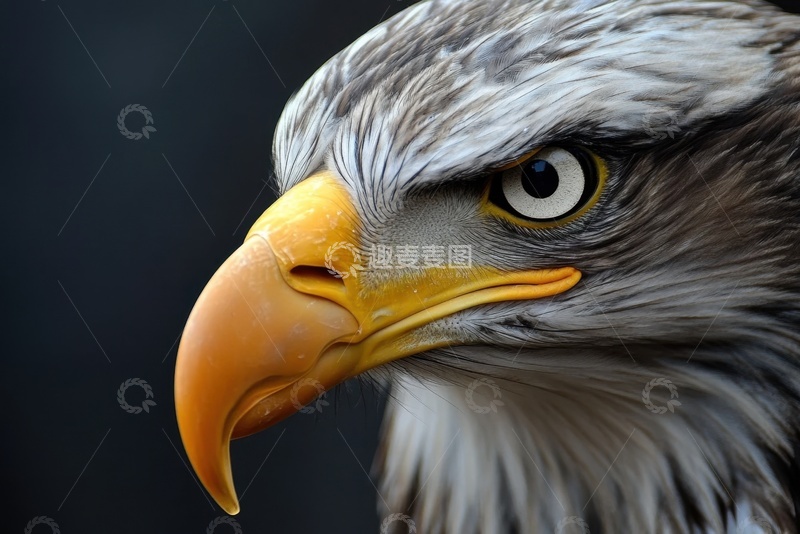 高清大图下载【趣麦麦图】一只老鹰面部特写摄影