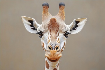 长颈鹿头部特写摄影
