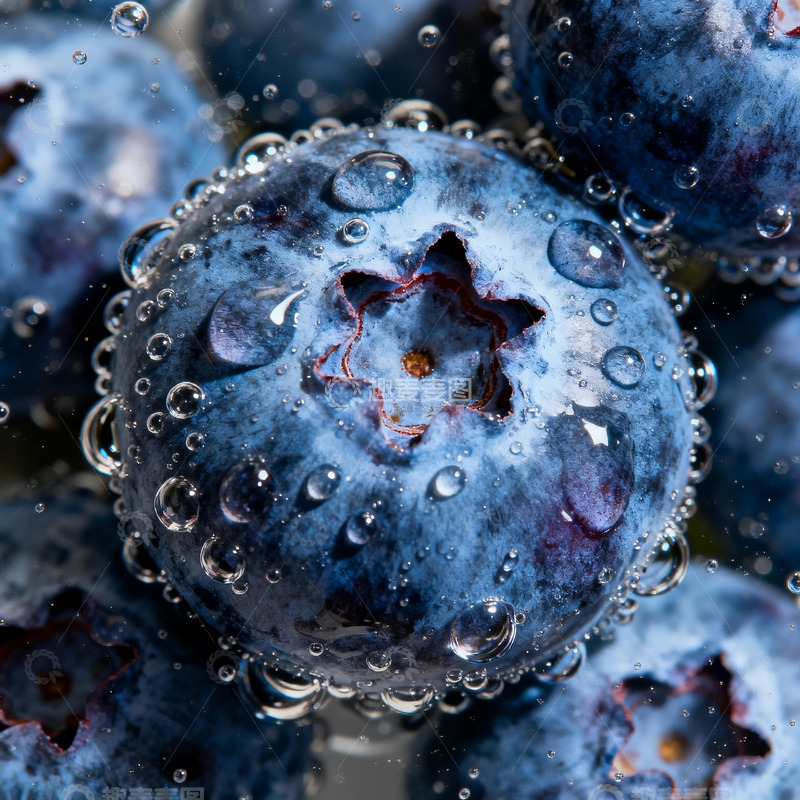 高清大图下载【趣麦麦图】蓝莓气泡水特写