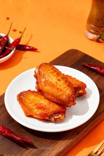 奥尔良秘制鸡中翅商业摄影