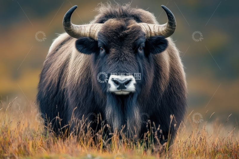 高清大图下载【趣麦麦图】荒原上行走的一头野牛