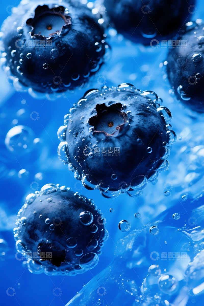 高清大图下载【趣麦麦图】蓝莓气泡水特写