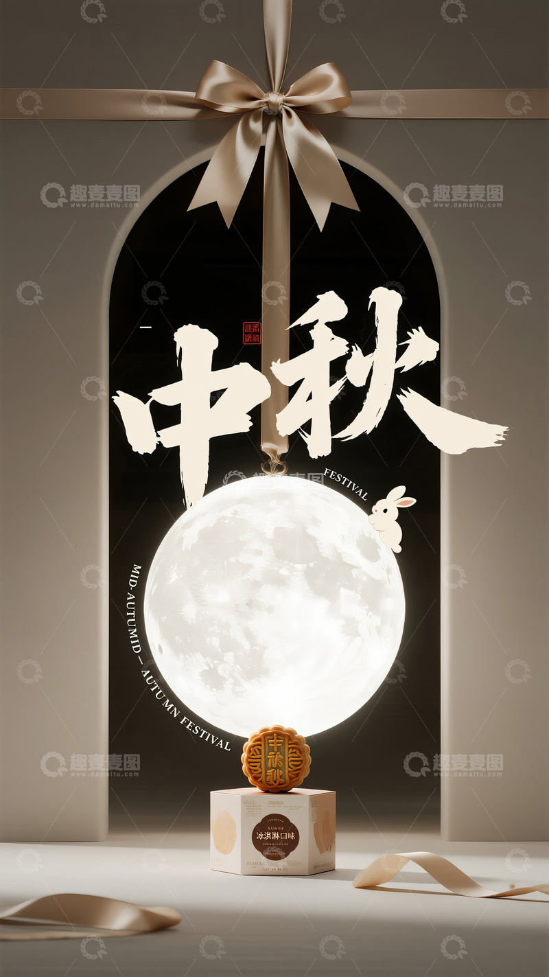 高清大图下载【趣麦麦图】中秋主题月亮月饼装饰图