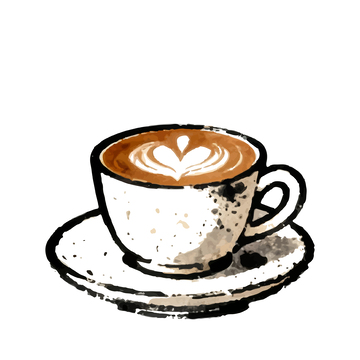 复古咖啡水彩插画4