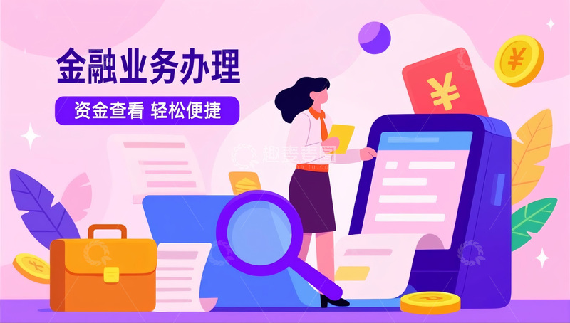 金融业务办理的宣传插画