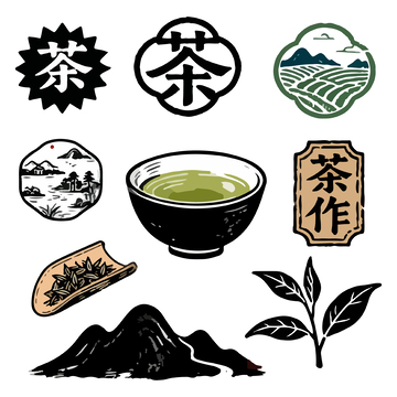 茶文化元素插画