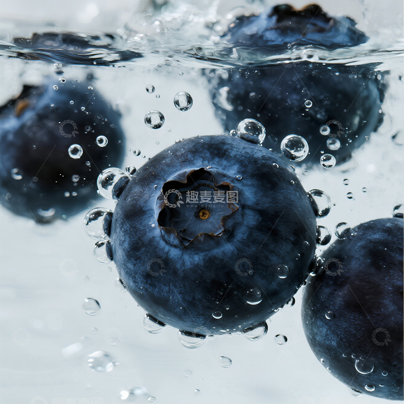 高清大图下载【趣麦麦图】蓝莓气泡水特写