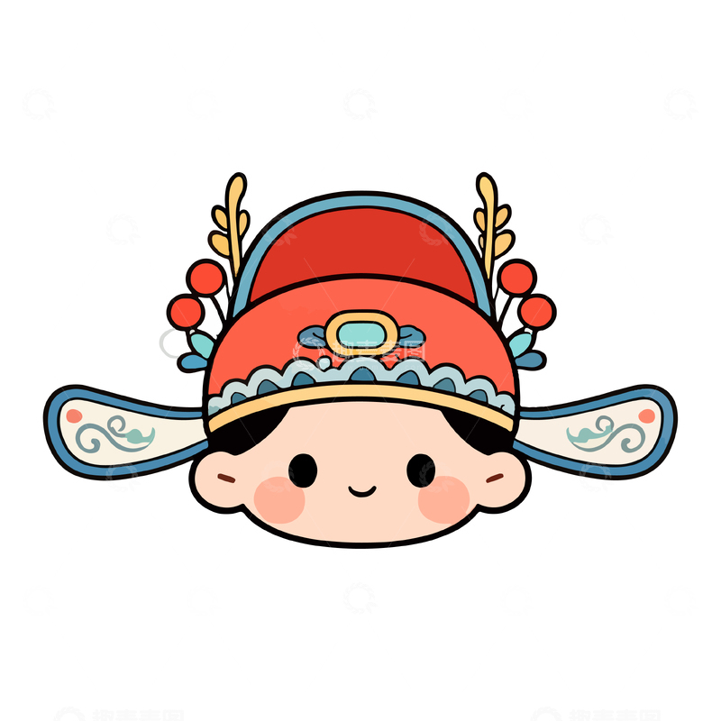 源文件下载【趣麦麦图】-带花冠的卡通头像