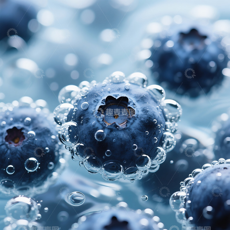 高清大图下载【趣麦麦图】蓝莓气泡水特写