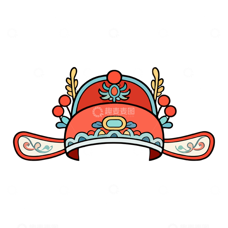 源文件下载【趣麦麦图】古装婚庆凤冠插画1