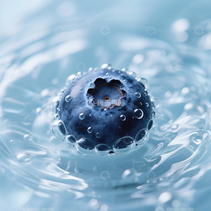高清大图下载【趣麦麦图】蓝莓气泡水特写