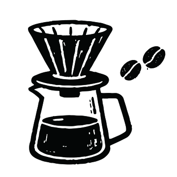 黑白咖啡插画