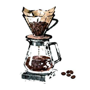 复古咖啡水彩插画3