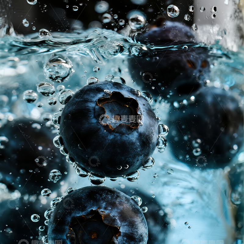 高清大图下载【趣麦麦图】蓝莓气泡水特写