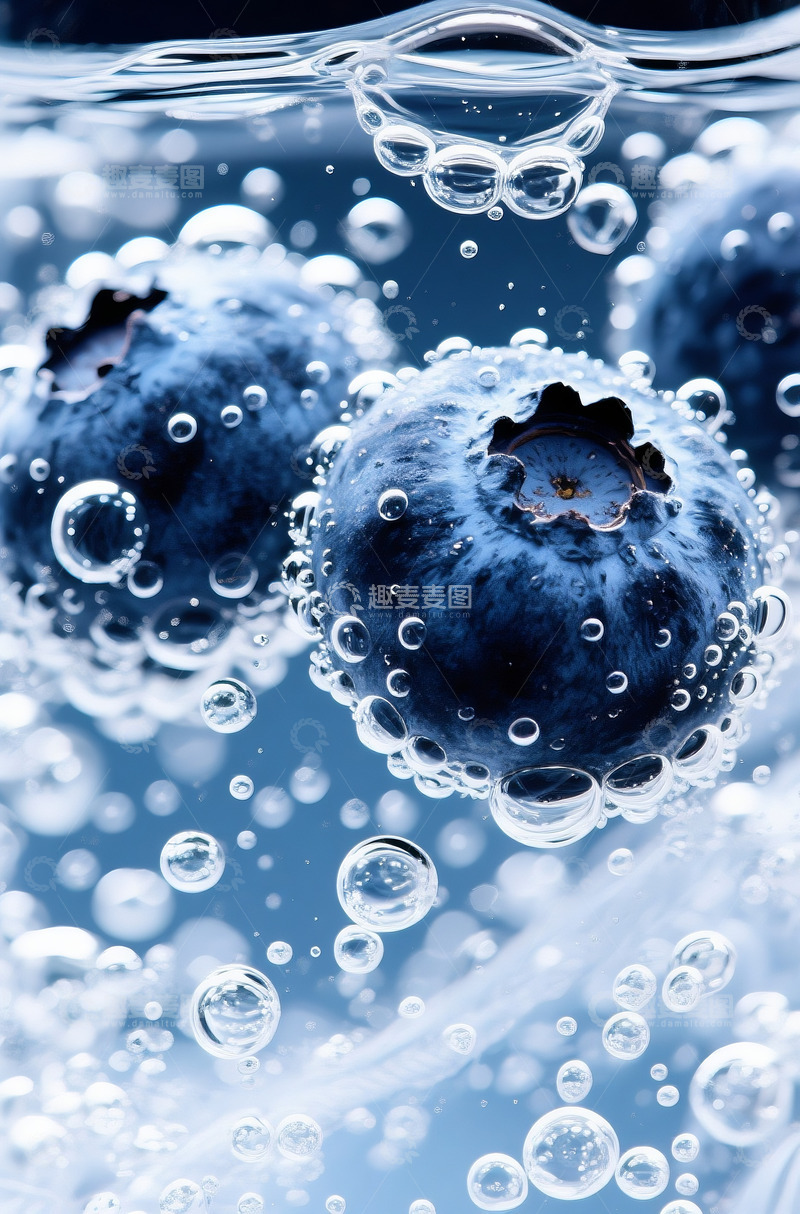 高清大图下载【趣麦麦图】蓝莓气泡水特写